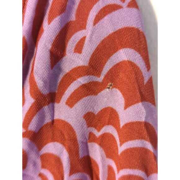 RTR A.L.C James Red Pink Print Turtleneck Long Sleeve Top Size Large pullover - Picture 10 of 11